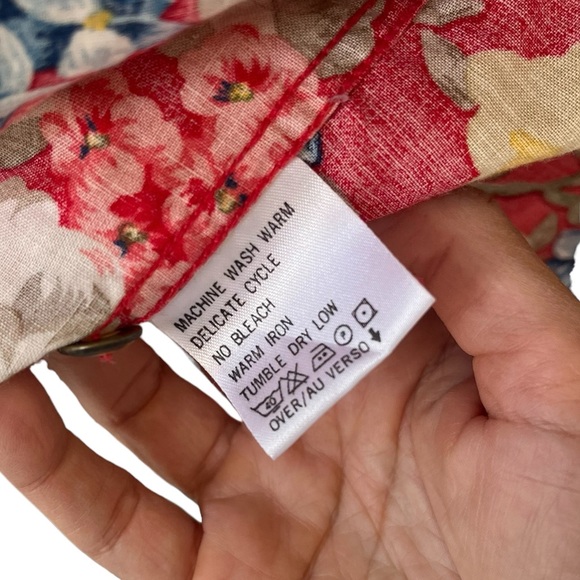 Vintage LizWear Petite red Hawaiian button down shirt short sleeve SP cotton - Picture 13 of 13